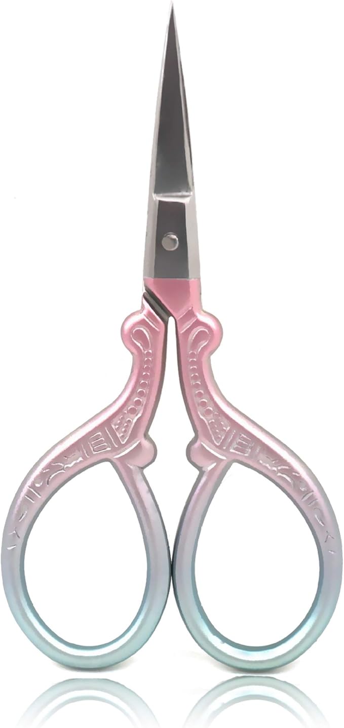 BIHRTC 3.6 Inch Little Stainless Steel Sharp Scissors Sewing Craft DIY Tools Shears for Embroidery Needlework Office Craft Houshold Needlepoint Scissors