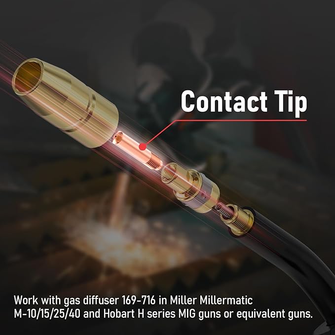 YESWELDER 25pk Contact Tip 000-067 (0.030") MIG Welding Tip for Miller Millermatic M-10 M-15 M-25 M-40 M-100 M-150 Hobart H-9 H-10 MIG Torch