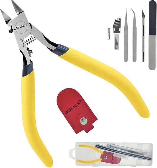 BOOSDEN Model Nippers 9pcs Set, Single Blade Nipper Model Tool Kit, Hobby Clippers for Gundam Gunpla, Thin & Sharp Model Snips, Sprue Cutters for Plastic Models Repairing Building and Fixing