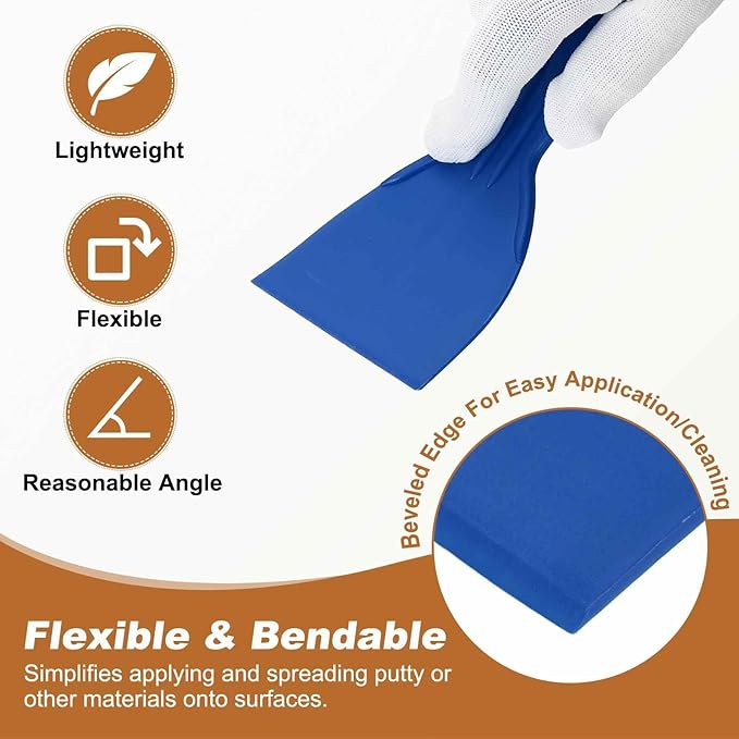 HARFINGTON 20pcs Putty Knife Scraper 3" Width Flexible Plastic Putty Knife Paint Scraper Tool for Taping Drywall Spreading Painting Wall Scratching Blue