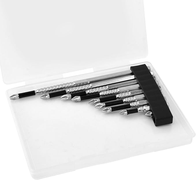 Upgrade High Magnetic Screwdriver Drill Bit Set, 9 Pcs Impact Resistant Non Slip Magnetic Durability Anti-Shock Impact Driver Bit Set - 25 50 65 70 75 90 100 120 150mm