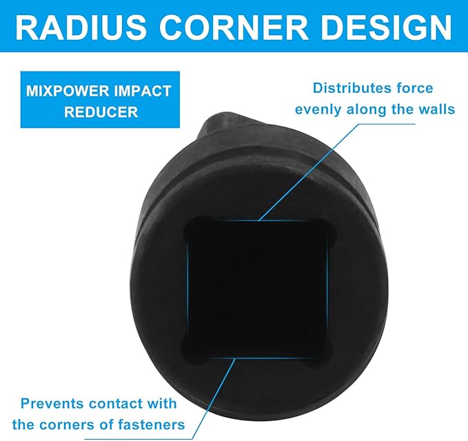 3/8" Female to 1/2" Male Impact Socket Adapter, Black Wrench Socket Adapter For Impact Driver