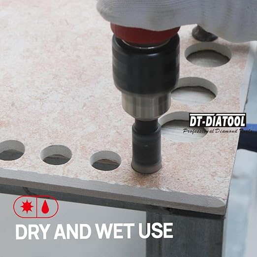 DT-DIATOOL Diamond Core Drill Bit 1-1/4 Inch for Porcelain Tile Ceramic Marble Artificial Stone Diamond Hole Saw Hex Shank