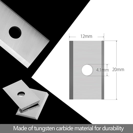 20mm 0.79" Carbide Inserts Cutters Paint Scraper Blades 2 Edges, for Handheld Scrapers Spiral Helical Planer Cutter Heads Flush Router Bits Woodturning Tools 10pcs