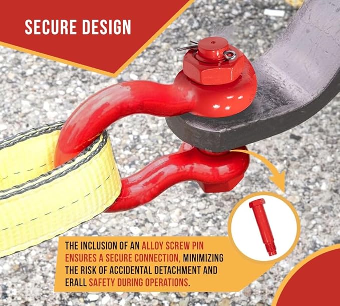 Mytee Products 20Pcs 3/8" Anchor Shackle Forged Carbon Steel w/Safety Screw Pin Load Limit 2,000 lbs Double Rust Protection Heavy Duty D Ring Bolt Type Shackle for Towing, Rigging, Vehicle Recovery