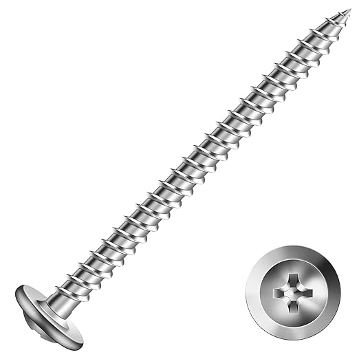 #8 x 2 Inch Wood Screw 250Pcs 410 Stainless Steel Standard Thread Truss Head Fast Self Tapping by SG TZH