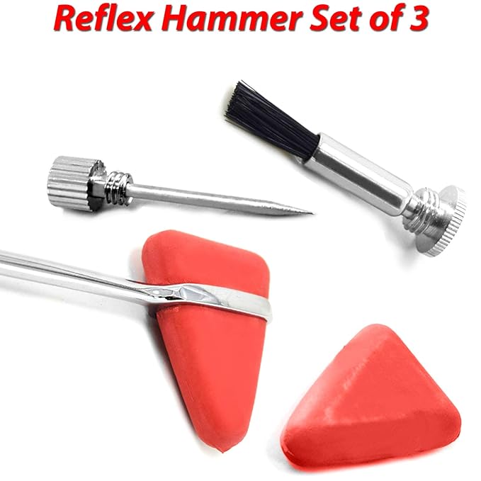 MEDSPO Professional Medical Reflex Hammer | Neurological Diagnostic | Surgical Taylor Percussion | Rubber Head | Neurological Neuro Instruments Tools (Reflex Hammer Set of 3)