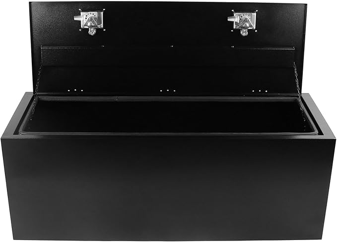 48 Inch Steel Tool Box with T-Handle Latch, Underbody Storage Truck Bed Organizer Toolbox for Trailer Pickup RV, Job Tool Chest, 48 X 18 X 18 Inch, Black