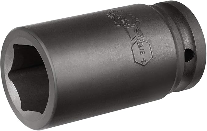 Jetech 3/4 Inch Drive 1-3/16 Inch Deep Impact Socket, Made with Heat-Treated Chrome Molybdenum Alloy Steel, 6-Point Design, SAE
