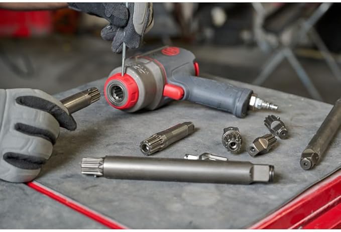 Ingersoll Rand 2236QTIMAX-2 DXS2 1/2" Air Impact Wrench, 2" Extended Anvil, Quiet, 1500 ft-lb Torque, Titanium Hammercase, Friction Ring Retainer, Pistol, Interchangeable Anvil, Multi-functional Tool