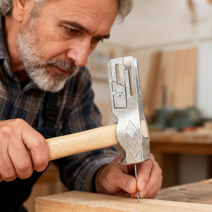 Coma 2025 New Magnetic Roofing Hammer, Ergonomic Magnet Roofing Hatchet, Built-in Utility Knife and Nail Claw,For Quickly Installing Nails And Removing Tiles, A Magical Roof Repair Tool