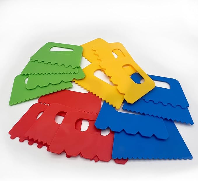 Lependor Plastic Scrapers Kit, 16Pcs Paint Scraper Tool for Arts Crafts Scraping Knife Pottery Painting Tools Drawing Acrylic Putty - 16 Packs