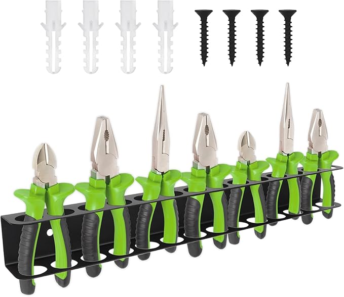 Screwdriver Organizer, Carbon Steel Screwdriver Holder, Garage Tool Organizer Wall Mount for Pliers, Wrenches & Nut Driver, Utility Storage Rack for Workspace, Workshop, Shed (15.7?섃셂/14 Holes)