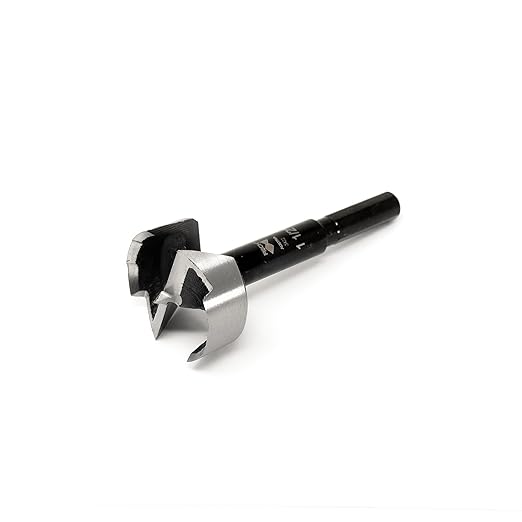 Fisch Black Shark Forged Steel Forstner Drill Bit for Woodworking, Precision Wave Design, Clean Cuts in Hardwoods, MDF, and Plywood, FSA-365839, Made in Austria (1-1/2 inches)