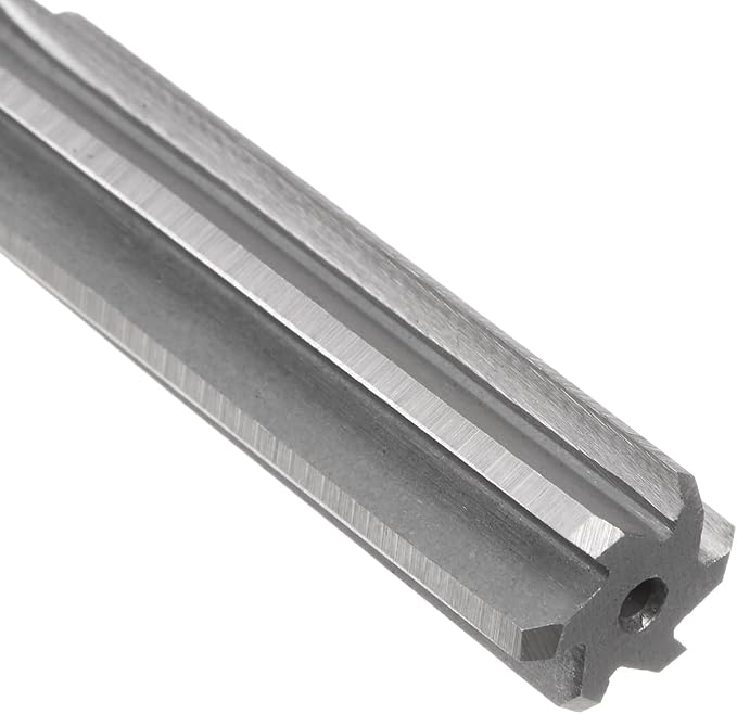 uxcell Chucking Reamer 13.5mm, H7 HSS Lathe Machine Reamer 6 Straight Flutes, Round Shank Milling Cutting Tool, Metric Reaming Drill Bit for Stainless Steel Metal Hole