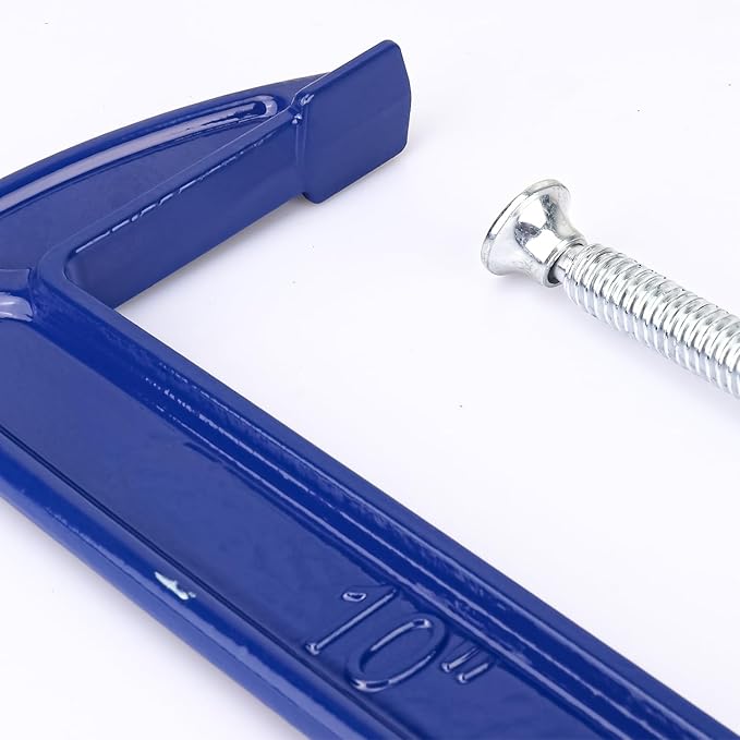 2 Pack 10 Inch Blue C-Clamp - Heavy Duty Iron C Clamps, C-Clamp for Woodworking, Brake Calipers, Maintain, Building, DIY Project