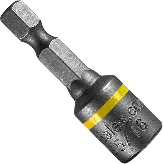 5/16-Inch Magnetic Hex Head Driver Bit w/Quick Change Shank - Used for Installing Screws, Nuts, Bolts, etc. - Commonly Used for Metal Roofing Screws (5 PACK)