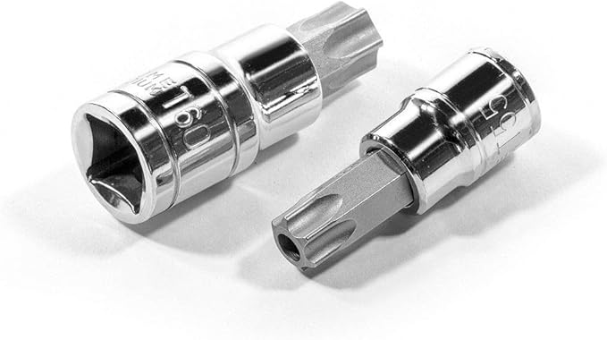 Stark USA 13pcs Security Torx Bit Socket Set - 1/4", 3/8" and 1/2" Drive Sizes Range - T8-T60 with Storage Case