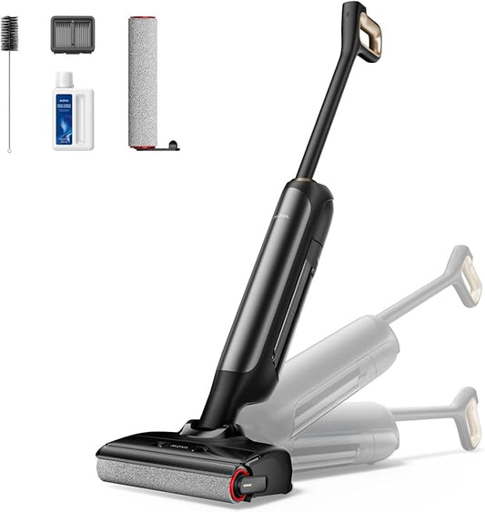 MOVA M10 Cordless Wet Dry Vacuum Cleaner 180째 Lie-Flat Smart Vacuum Mop All in One for Hard Floor, 167째F Flashdry Self-Cleaning, Zero inch Dual-Edge Cleaning, 18000Pa Suction, Zero-Tangle for Pet Hair