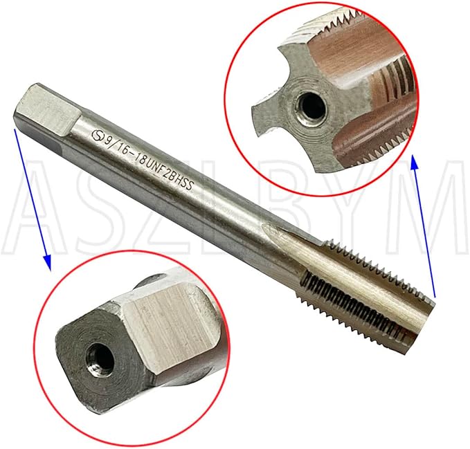 9/16-18 UNF Tap and Die Set 4 Flutes HSS Bottom Taper RIight Hand Thread Tap And Round Thread Die Set