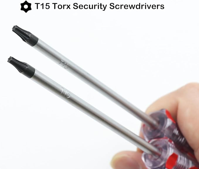 AKTOO 2PCS T15 Torx Screwdriver, 4inch Torx Driver Star Bit Screwdrivers for Computer Repairing, Automobile Tools and Home Appliances
