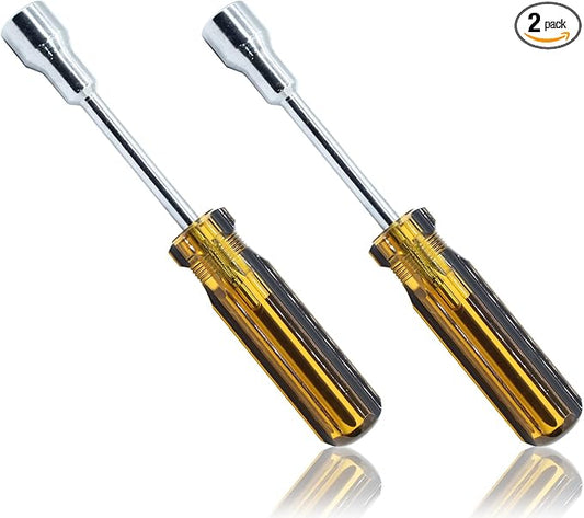 2Pcs 14mm Socket Wrench Screwdriver, Hexagon Nut Driver with Steel Cushion Grip for Easy Hand-Making and Repair Projects
