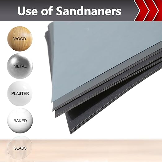 25 Pcs Wet Sandpaper, Sand Paper Assortment 400/600/800/1000/1200/1500/2000/2500/5000 Sandpaper Sheet Sandpaper for Wood Auto Metal