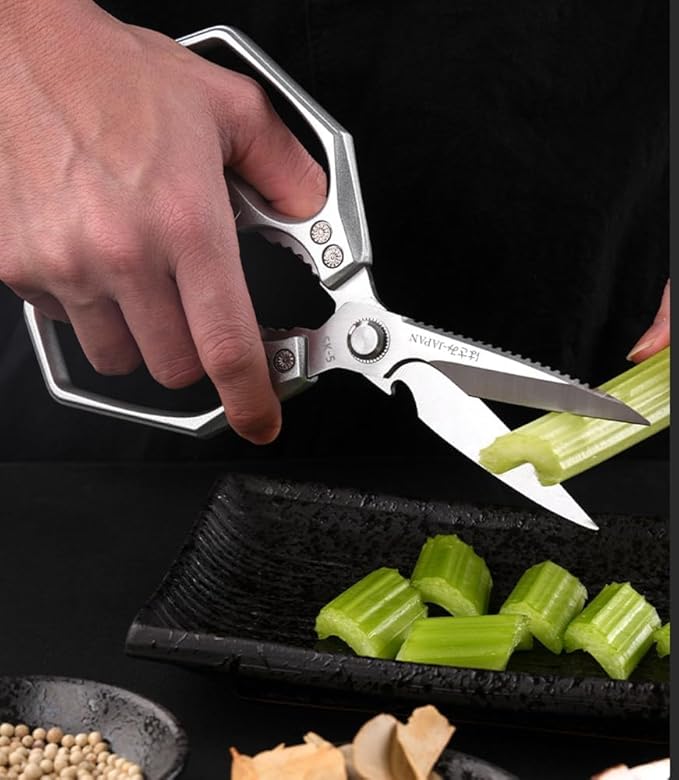 Kitchen Scissor, Heavy Duty Stainless Steel Kitchen Shears Scissor for Food, Sharp Cooking Scissors for Meat Chicken Fish Nut Vegetable Herb, Bottle Opener (Purple)