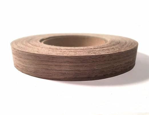 Edge Supply Walnut 7/8 in X 50 ft Roll ??Pre-Glued Iron On Wood Veneer Tape ??Wood Veneer Edge Banding Tape with Hot Melt Adhesive, Smooth Sanded Finish Ideal for Furniture & DIY, Made in USA