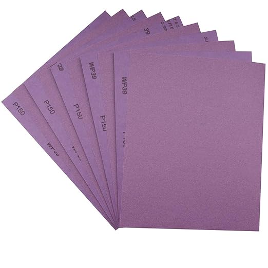 Sandpaper 150 Grit,Wet Dry Sanding Sheets,High Performance White Fused Alumina Abrasive Sand Paper for Wood Furniture Finishing,Metal Grinding,Automotive Polishing,9 x 11 Inch,10-Pack