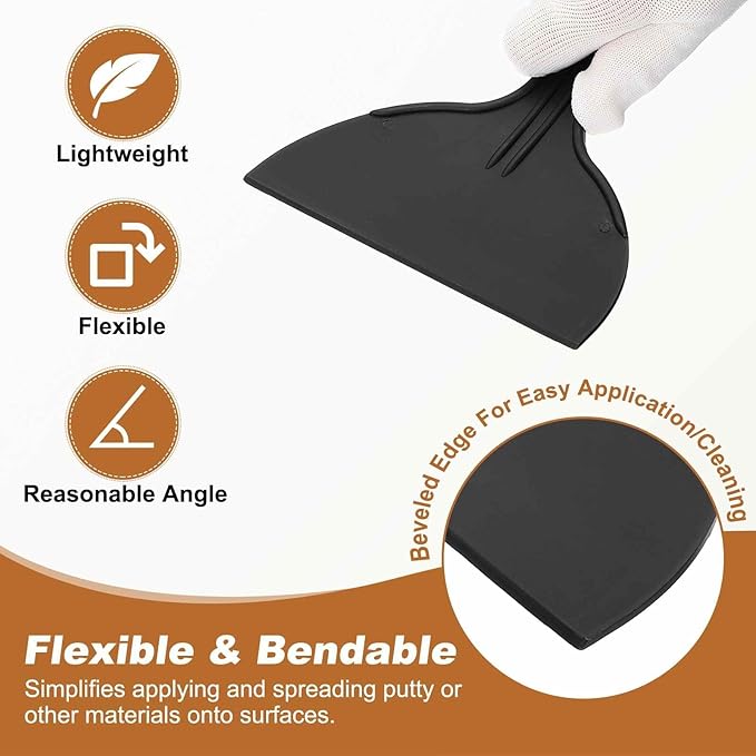 HARFINGTON 10pcs Putty Knife Scraper 6" Width Flexible Plastic Putty Knife Paint Scraper Tool for Taping Drywall Spreading Painting Wall Scratching Black