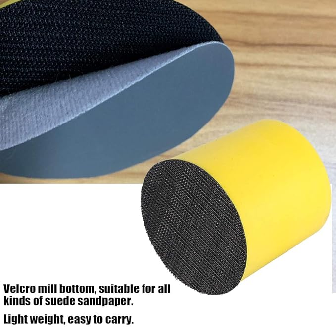 2 Inch Round Hand Sanding Block Foam Sanding Pad with Hook Loop Backing for Dust Free Woodworking Surface Polishing and Finishing