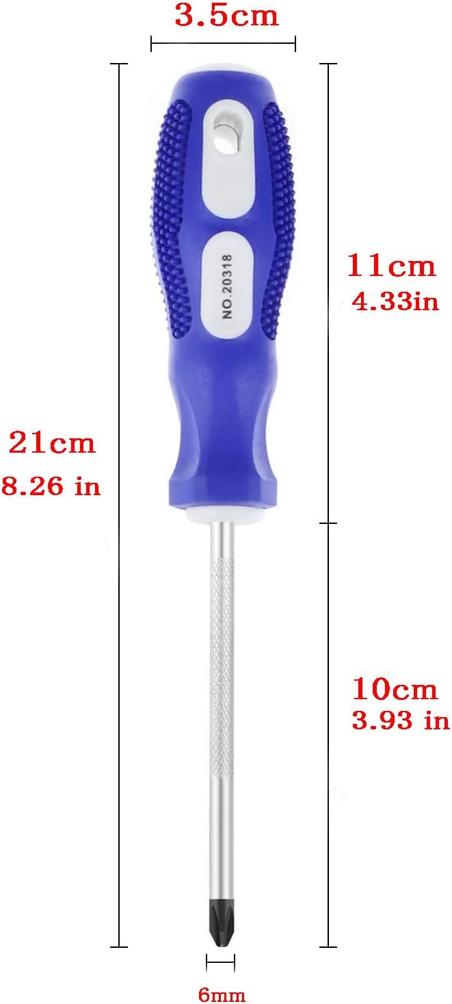 Slotted and Phillips Screwdriver, 4" Long Cross-head & Flat Blade 竊늁H2竊? 2 Packs Magnetic Screwdriver with Rubber Handle (4 inch)