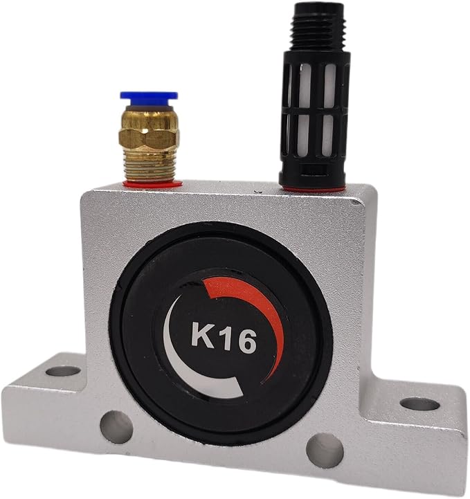 K16 Pneumatic Turbine Vibrator G1/4in Air Turbine Industrial Type Ball Oscillator with Silencer Connector for Vibration