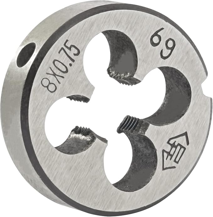 Aceteel M8 x 0.75 Metric Round Die, Machine Thread Die M8 X 0.75mm Right Hand
