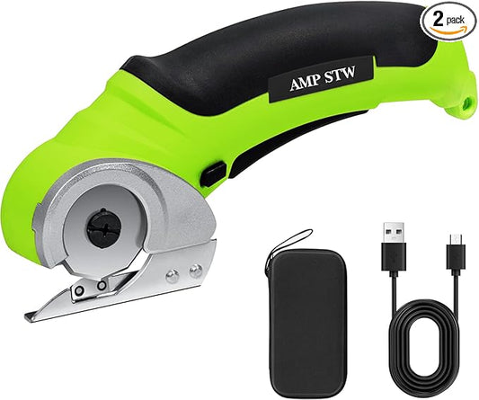 Cordless Electric Fabric Scissors, Power Rotary Cutter,Cardboard Box Heavy Duty Scissor, Rechargeable Sewing Shears (With Storage Box)