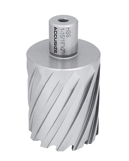 Accusize Industrial Tools 1-15/16 by 2'' Cutting Depth H.S.S. Annular Cutter with 1 Pc Pilot Pin, 2081-2036Pin