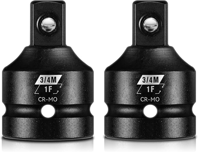 BLACKROBOT 2 Pieces 1??F To 3/4??M Impact Socket Adapter Set, SAE Drive Cr-Mo Steel Exceeds ANSI Standards, Square Drive Socket Reducer for Impact Driver Wrench