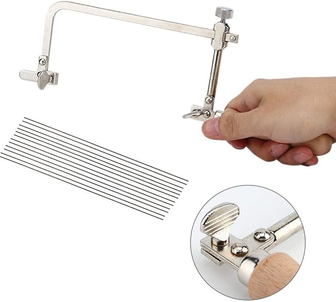 Woodworking Steel Saw,Multitool Wood Handle Jewelry Tool Making Cutting Handle Equipment Saw Bow Pull Flower Hardware Saw Hacksaw Frame Jewelry Tools Oscillating Saw Tool(#2)