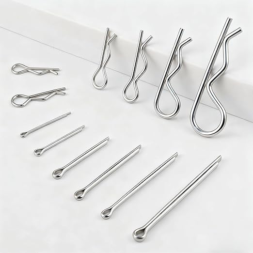 Cotter Pin Assortment Kit 283 Pcs, 304 Stainless Steel 16 Sizes Cotter Pins Hairpin R Clips for Hitch Pin, Hardware Pins for Automotive Trailer Lawnmower Repairs