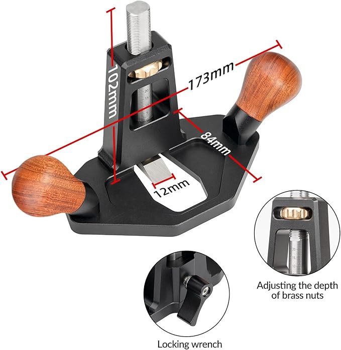 Mini Woodworking Planer, Flat Bottom Edged Plane, Portable DIY Woodcraft Tool, Smoothing Bench Hand Planer, Wood Plane for Surface Smoothing
