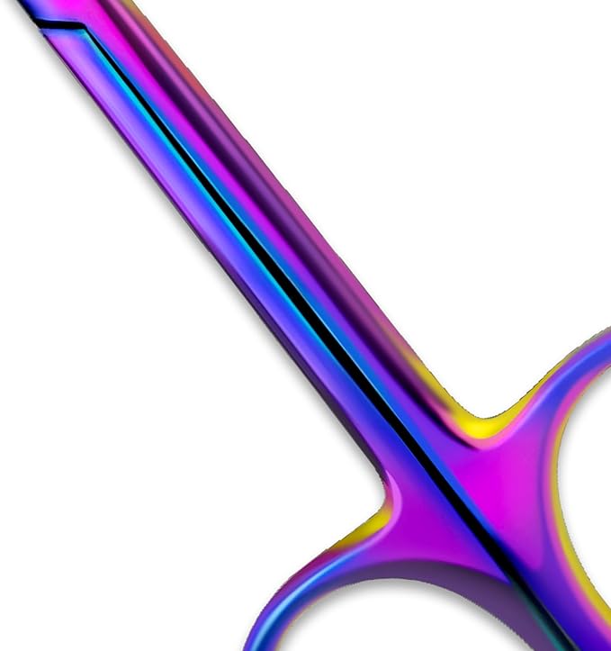 Bandage, Castroviejo, & Iris Scissors, & Kelly, & Mosquito Forceps Rainbow - Stainless Steel, DIY Crafting Scissors and Forceps Multicolors (Iris Scissors, 4.5 inches Curved)