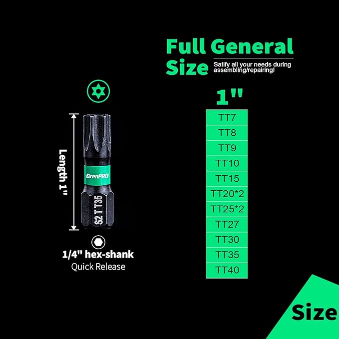 Security Bit Set,Tamper Proof Torx Bit Set,Impact Driver Bit Set,1/4??Hex-Shank S2 Steel Mini Star Bits Set,CNC Machined Tips, 1??Long 50pack (TT20) Magnetic Torque Bit Set,With Storage Box