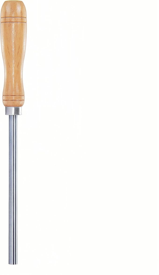 Cabinet Scraper Burnisher Tool,Scraper Burnisher for Creating Sharp Burrs and Honing Card Scrapers,with high-quality wooden handle and Super Hard High Speed Steel Rod