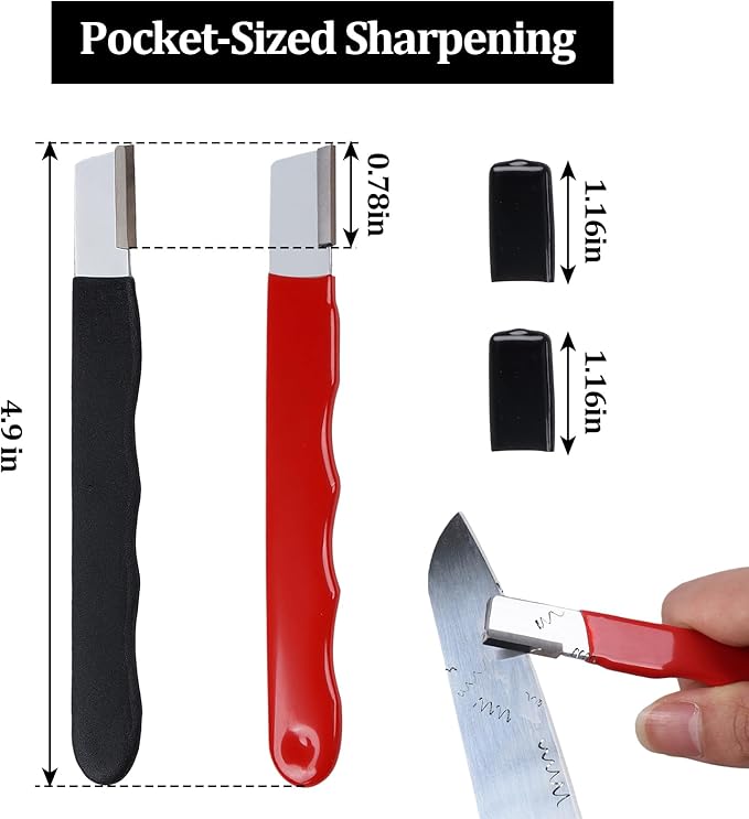 4 Pack Pocket Sized Garden Tool Blade Sharpener Sharpening Tool for Pruners, Shears, Knives, Axes Portable & Easy to Use for Gardening, Camping, Outdoors