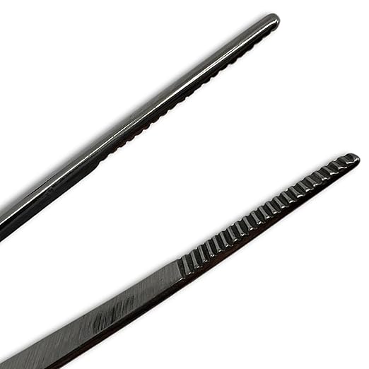Eisco Labs - 6 Inch Stainless Steel Forceps - Precision Tweezers, Laboratory, Medical, and Educational Use - Durable, Corrosion-Resistant, Serrated Tips for Secure Grip - Dissection, Specimen Handling