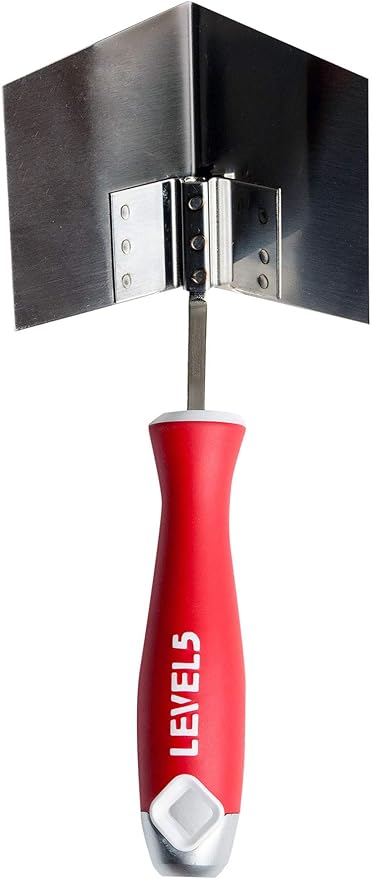 Inside Corner Knife, 6.5"x11.5" - LEVEL5 | Pro-Grade | Metal Hammer End | Drywall Gyprock Plasterboard Sheetrock | 5-312