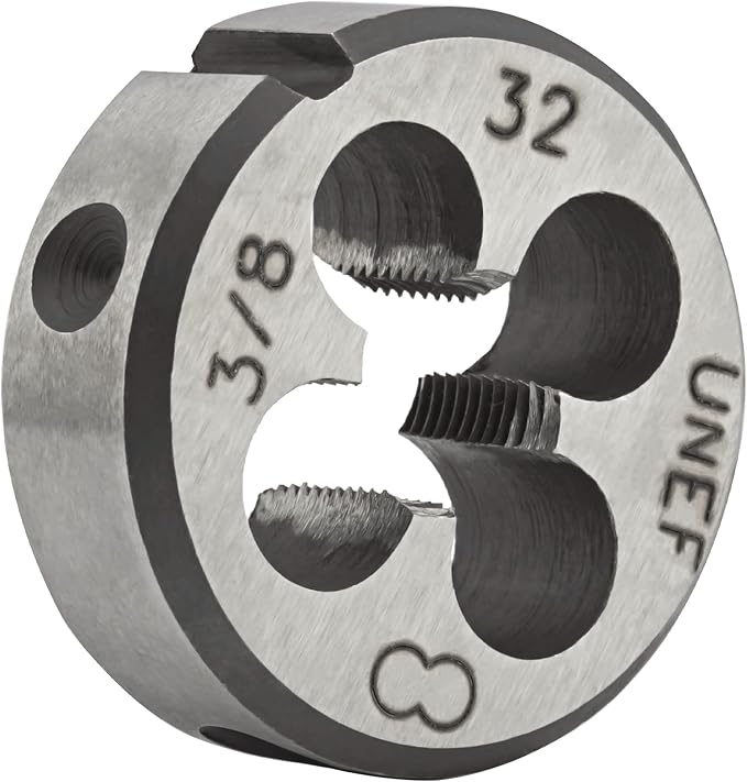 Aceteel 3/8"-32 UNEF HSS Tap And Die Set, 3/8 x 32 UNEF Machine Thread Tap And UNEF Round Thread Die Right Hand