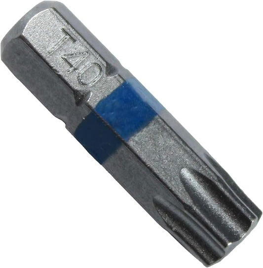 T40 (T-40) Torx/Star Driver Bit - Color Coded T40 x 1" Torx/Star Drive Bit for Screws and Fasteners Requiring T40 (T-40) Size Bits (10 PACK)