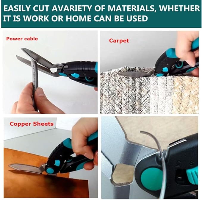 szhdxsy 10-Inch Heavy Duty Industrial Scissors - All Purpose Shears for Cardboard, Carpet, Thick Paper, Leather, Sewing Fabric - Extremely Sharp With Finely Serrated Blade